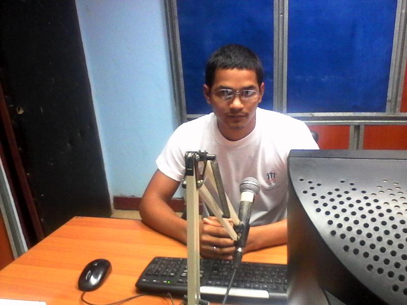 Arián Gil Romero locutor de Radio Cubitas/Foto: Miguel Ángel Quiroga Acosta