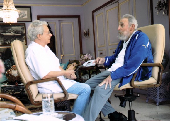 Fidel y Frei Betto el domingo 16 de febrero de 2014/Foto: Cadenagramonte