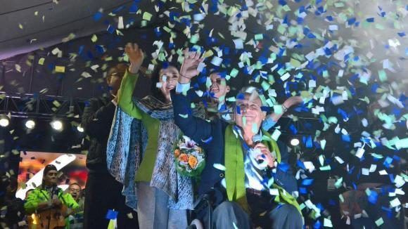 Lenín Moreno celebra su elección como presidente de Ecuador. Foto: Cubadebate