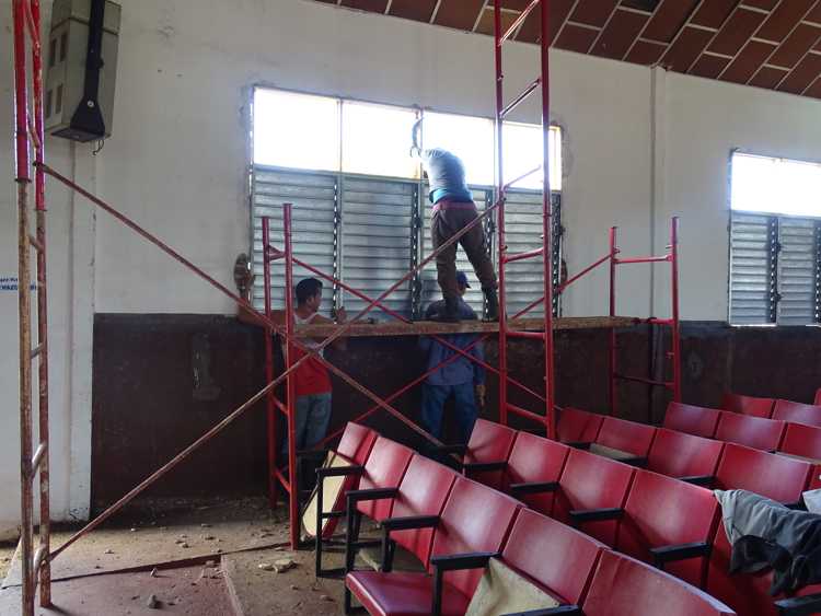 Brigada de albañiles.