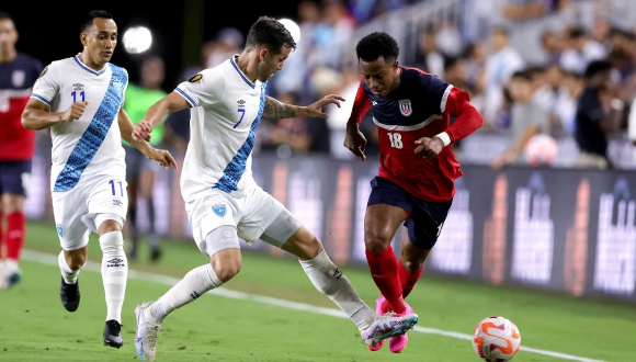 Cuba frente a Guatemala en el Grupo D de la Copa Oro 2023 de la CONCACAF. Foto: Tomada de Alma Mater.