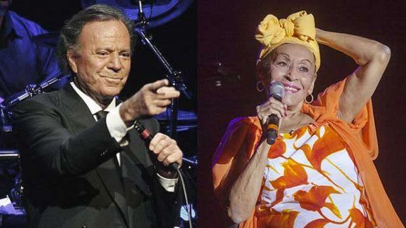 Julio Iglesias y Omara Portuondo/Foto: Cubadebate