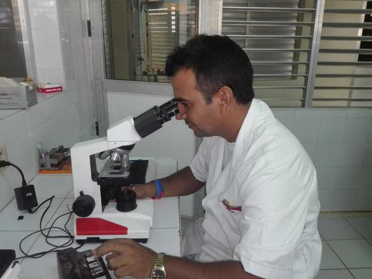 Liesder Rodríguez en plena faena laboral.