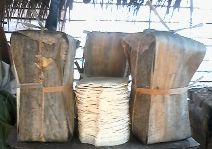 Paquetes de casabe.