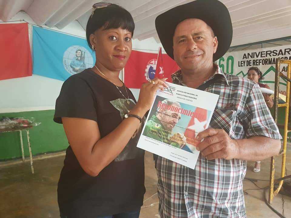 Reconocen quehacer de la Asociación Nacional de Agricultores Pequeños en Sierra de Cubitas./Foto: Autora