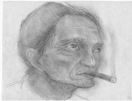 Alberto Bastarrachea. Dibujo de Osvaldo Armas.