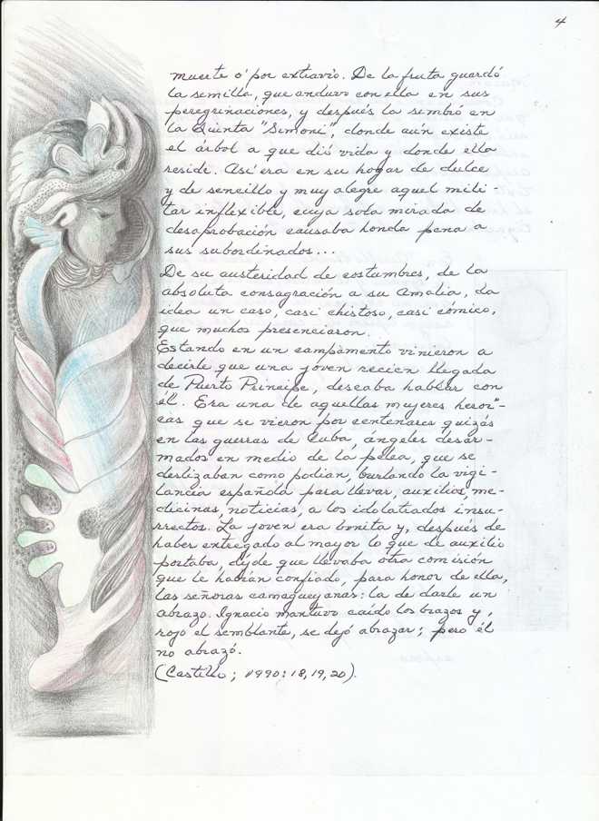 Reproducción Fragmental del Impreso identificado “Hojas sueltas” Nº 2. Y contentivo del manuscrito titulado “El Idilio” de mayo de 2012, página 4.