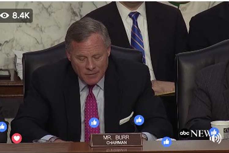 Presidente del Comité de Inteligencia del Senado estadounidense, Richard Burr.