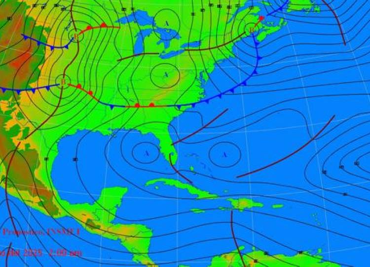 algunas lluvias en occidente y el interior del país…